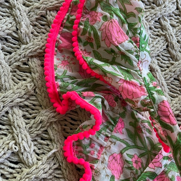 New Paisley Magic Pink Floral Romper Bubble Outfit Neon pink Trim size 2 - Picture 10 of 14